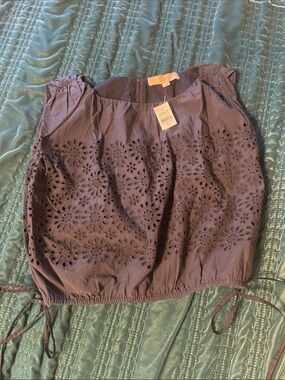 LOFT blue Eyelet Mini Skirt